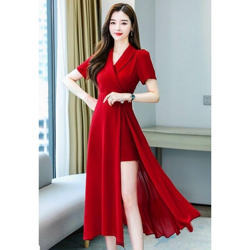 ĐẦM XÒE CỔ VEST XẺ TÀ