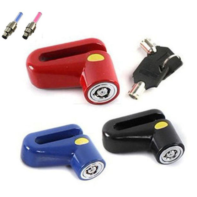 Ổ khóa phanh đĩa chống trộm cho xe đạp thể thao  + Tặng 2 đèn LED Van xe