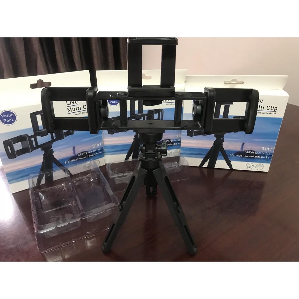 Gậy Tripod Mini MT01 Thế Hệ Mới, 3 Kẹp Điện Thoại