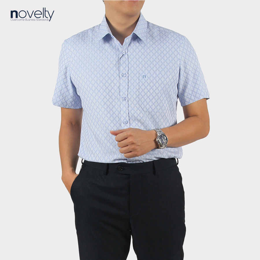 Áo sơ mi nam ngắn tay Novelty Regular fit hoa văn NSMMINMTCR220600N