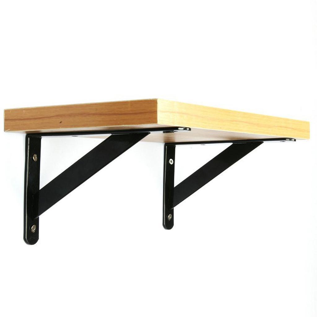 Pack 6PCS Metal Black Floating Wall Shelf Bracket Support Holder Wall Rack