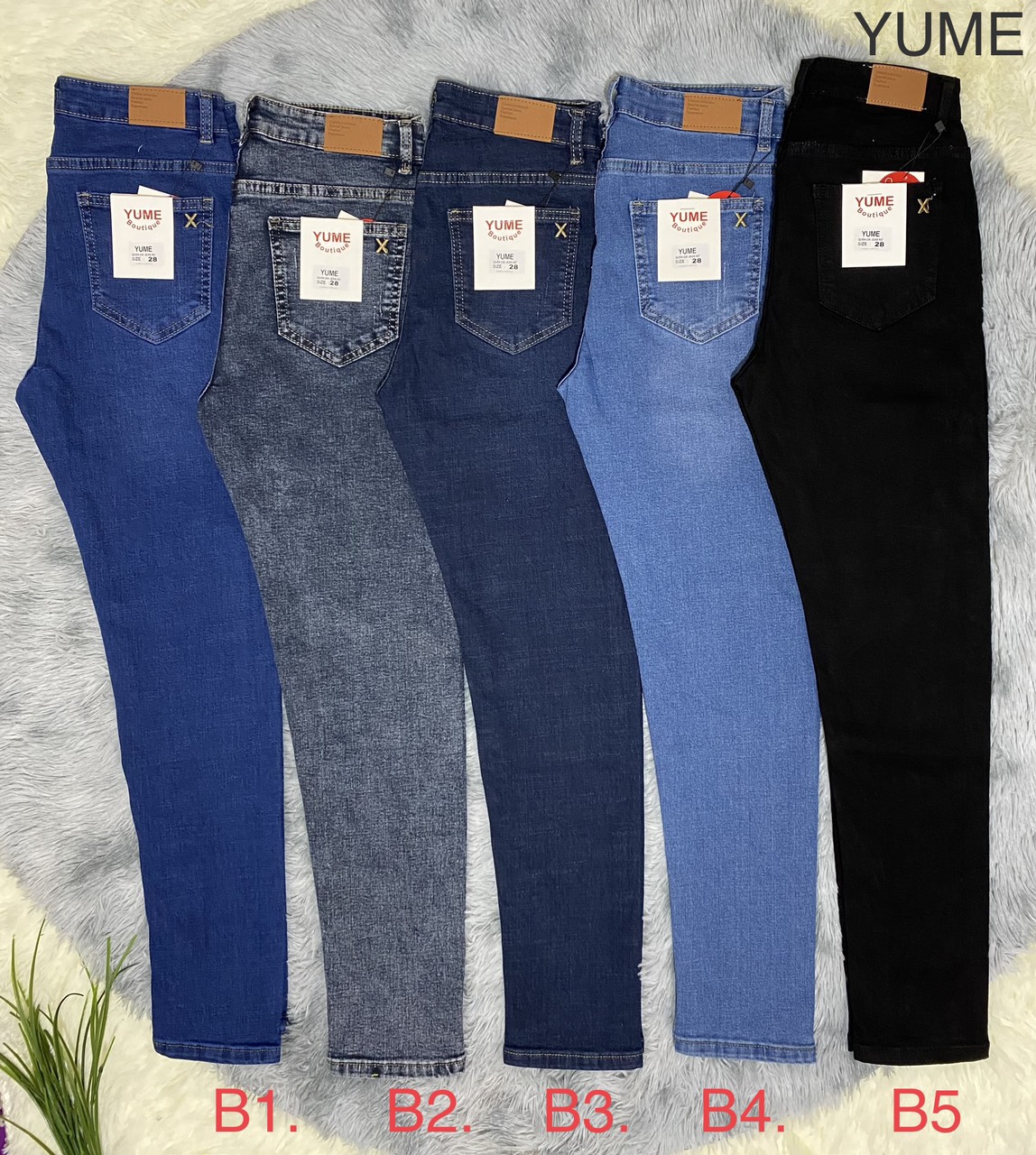Quần jean dài nữ lưng cao đầu cúp. Có size 26-44. Vải dày và co giãn. YUME JEAN BIGSIZE