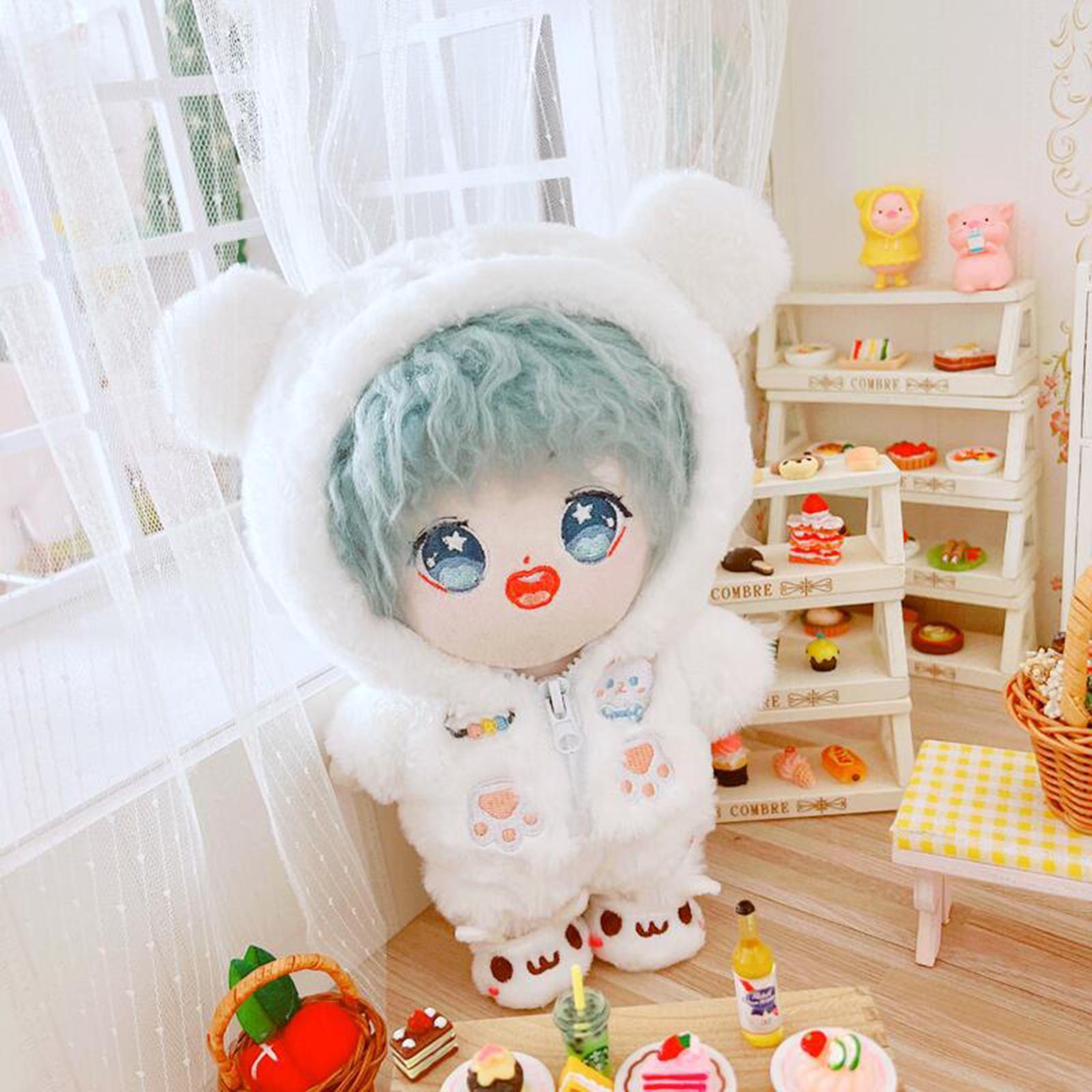 7.8 inch Doll Dress up Zipper Coat Pants Set Doll Changing Clothes, Fashion Doll Plush Clothes for Doll