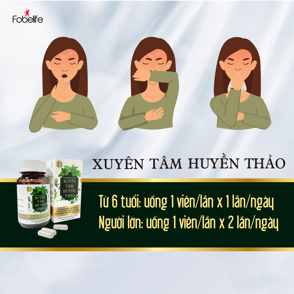 Viên Uống Xuyên Tâm Liên Bổ Phổi Giảm Ho Đờm Ho Khan Đau Rát Họng Xuyên Tâm Huyền Thảo