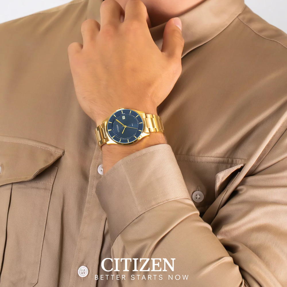 Đồng Hồ Nam Citizen Pin-Quartz Dây Thép Không Gỉ BD0043-59E - Mặt Đen (39mm)