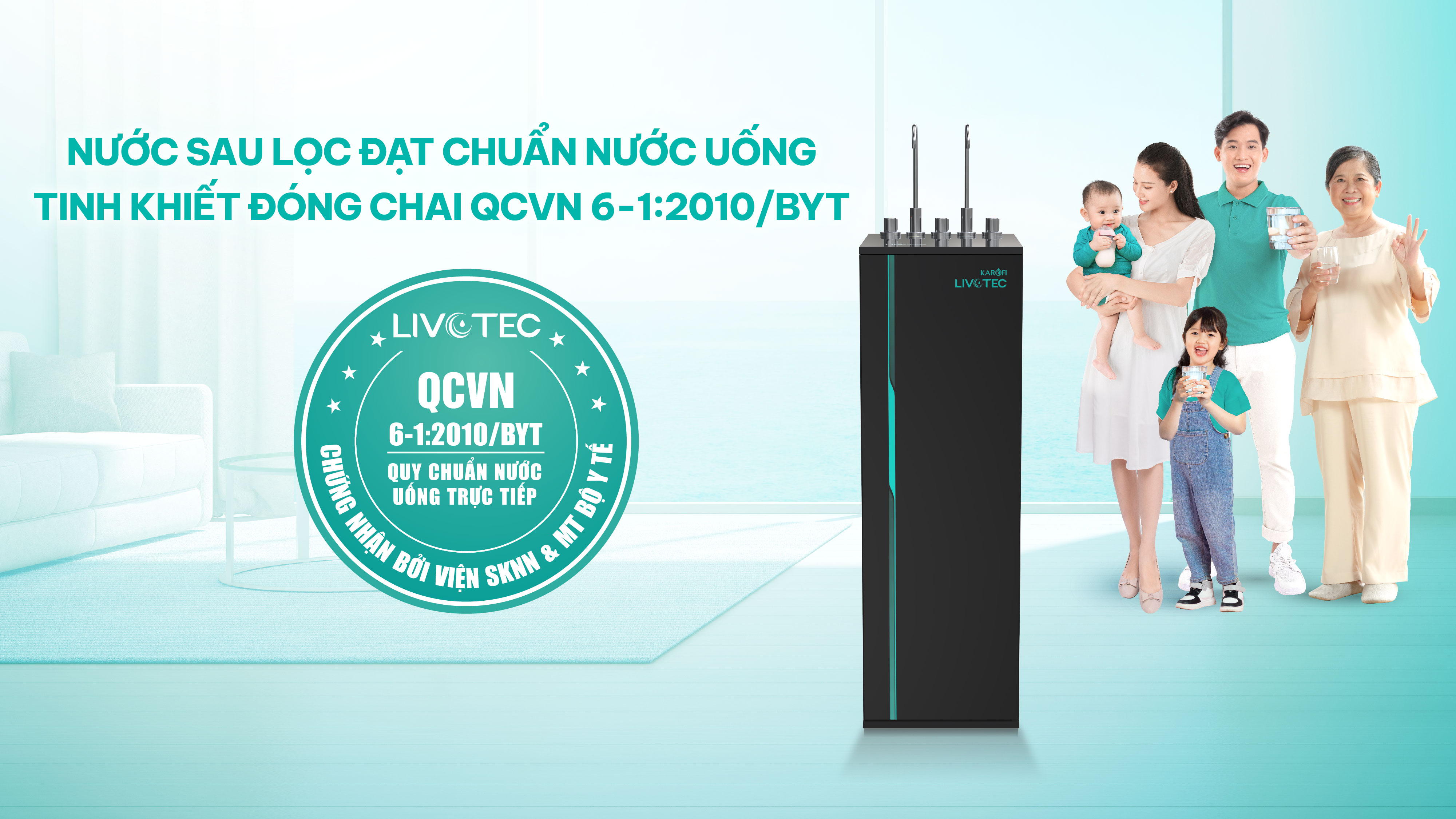 Máy lọc nước nóng lạnh 10 lõi Karofi Livotec 616 - Hàng chính hãng