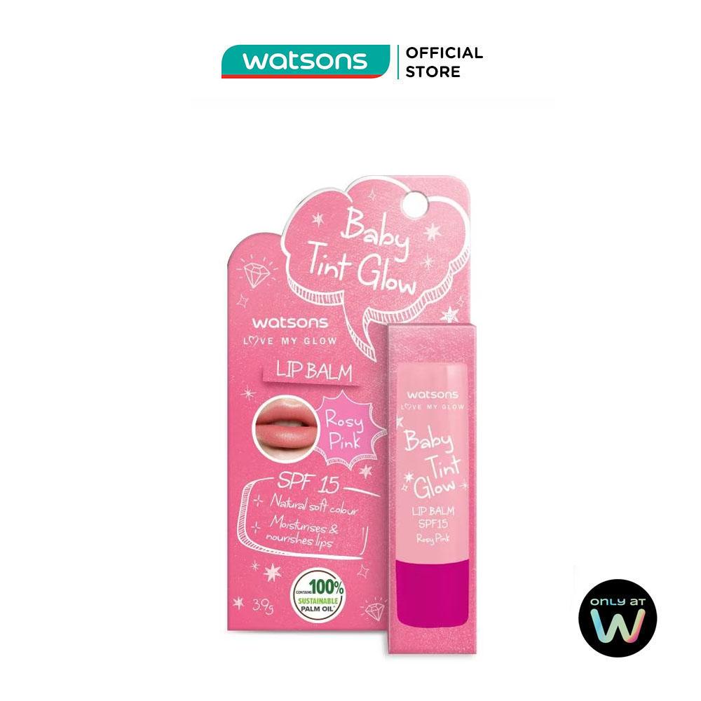 Son Dưỡng Có Màu Watsons Baby Tint Glow Rosy Pink SPF15 3.9g