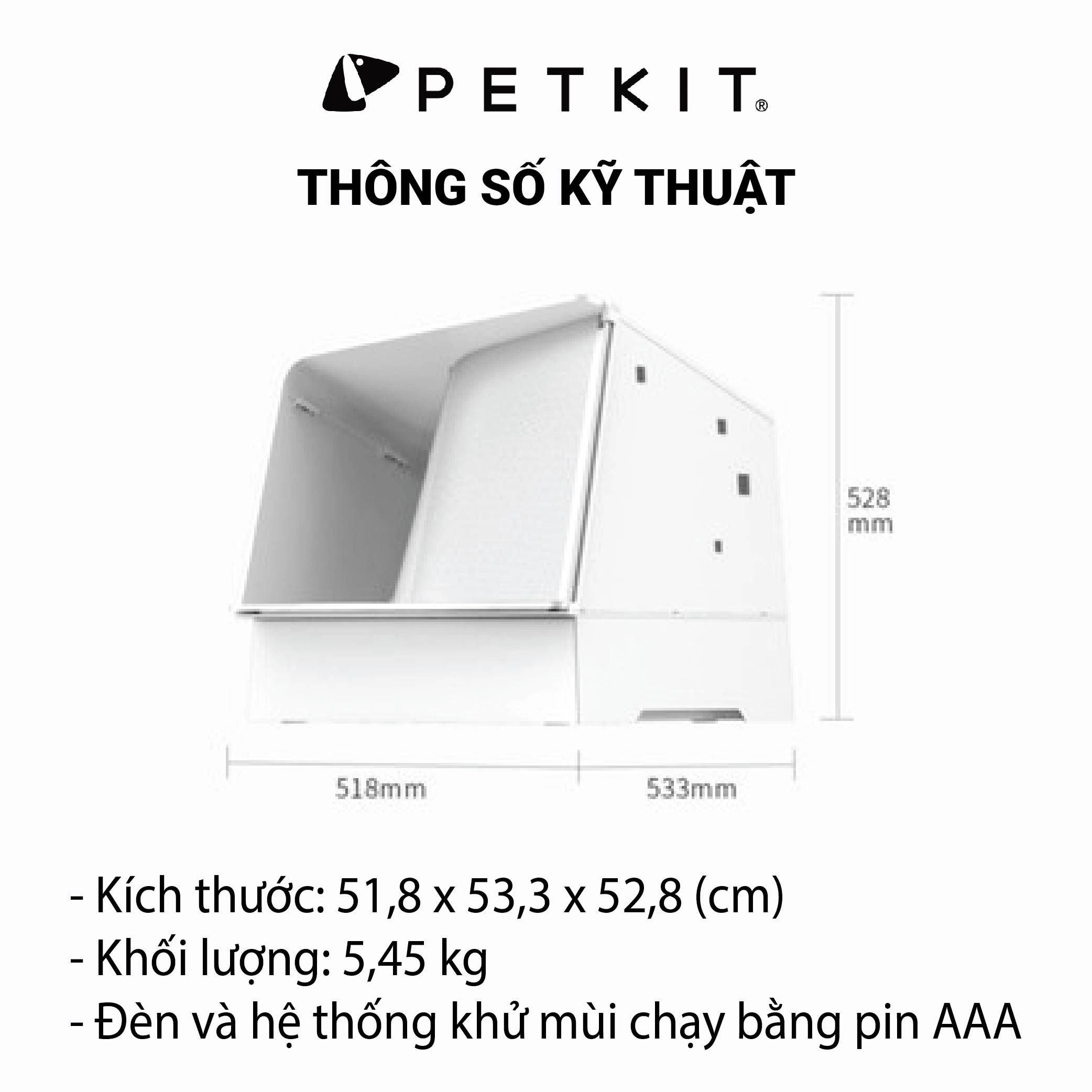 Nhà Vệ Sinh Cao Cấp Cho Mèo White Villa Petkit Kín Đáo, Chống Văng Cát, Khử Mùi Hiệu Quả