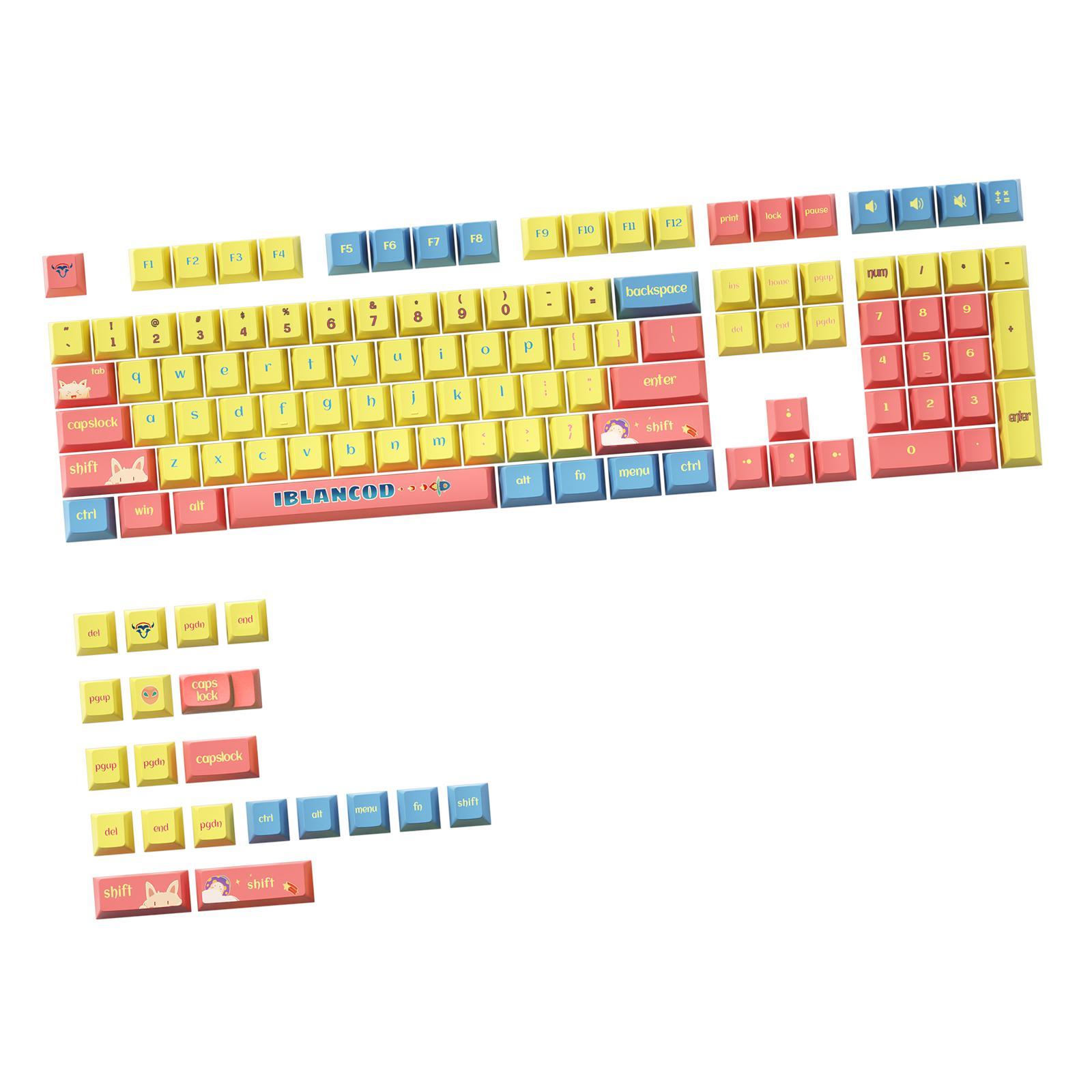 127 Keys Keycaps PBT for cross Mechanical Shafts Easy to Install Durable