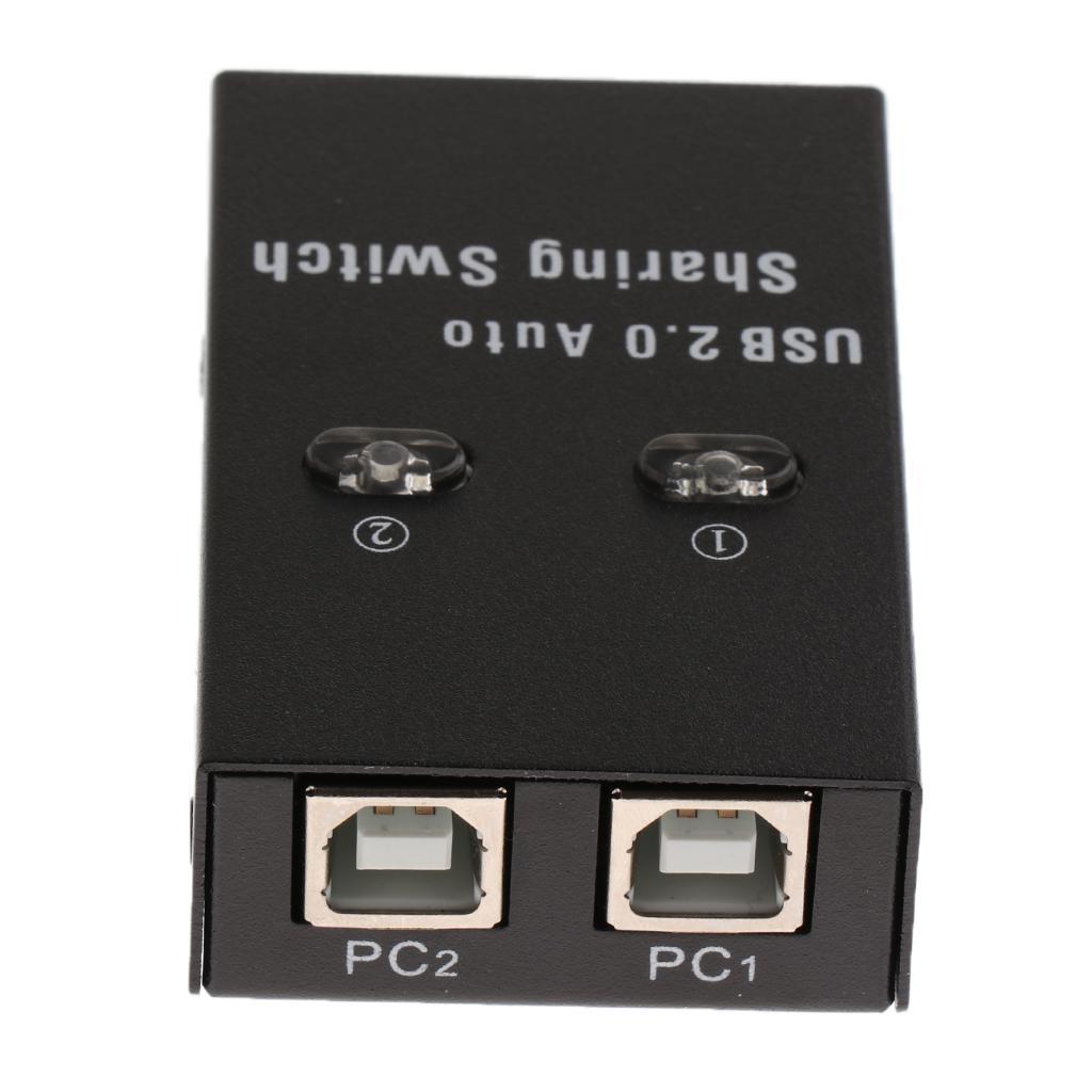 USB 2.0 Manual Sharing Switch KVM Selector 2Ports HUB For PC Scanner Printer
