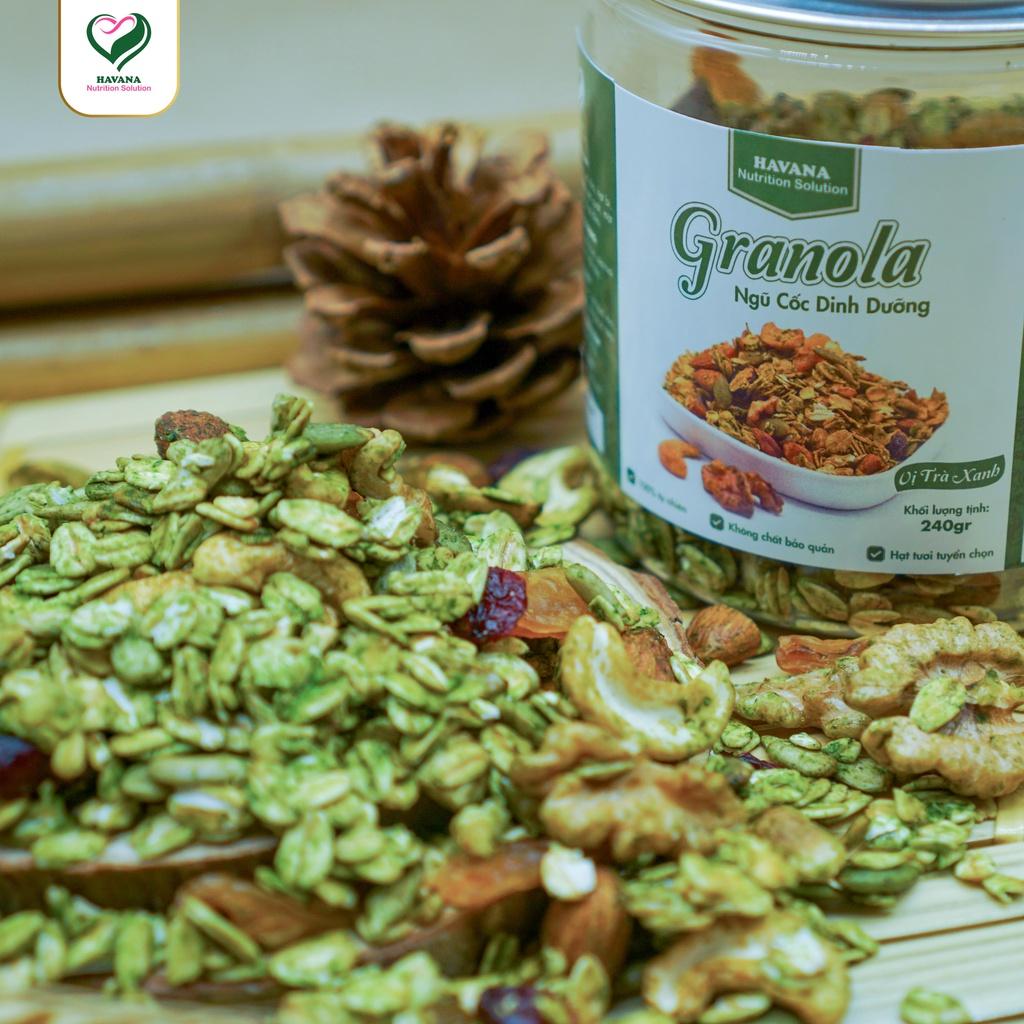 Granola Matcha 240GR- Havana- Ngũ cốc trà xanh dinh dưỡng ăn kiêng giảm cân| Eat Clean bổ sung dinh dưỡng