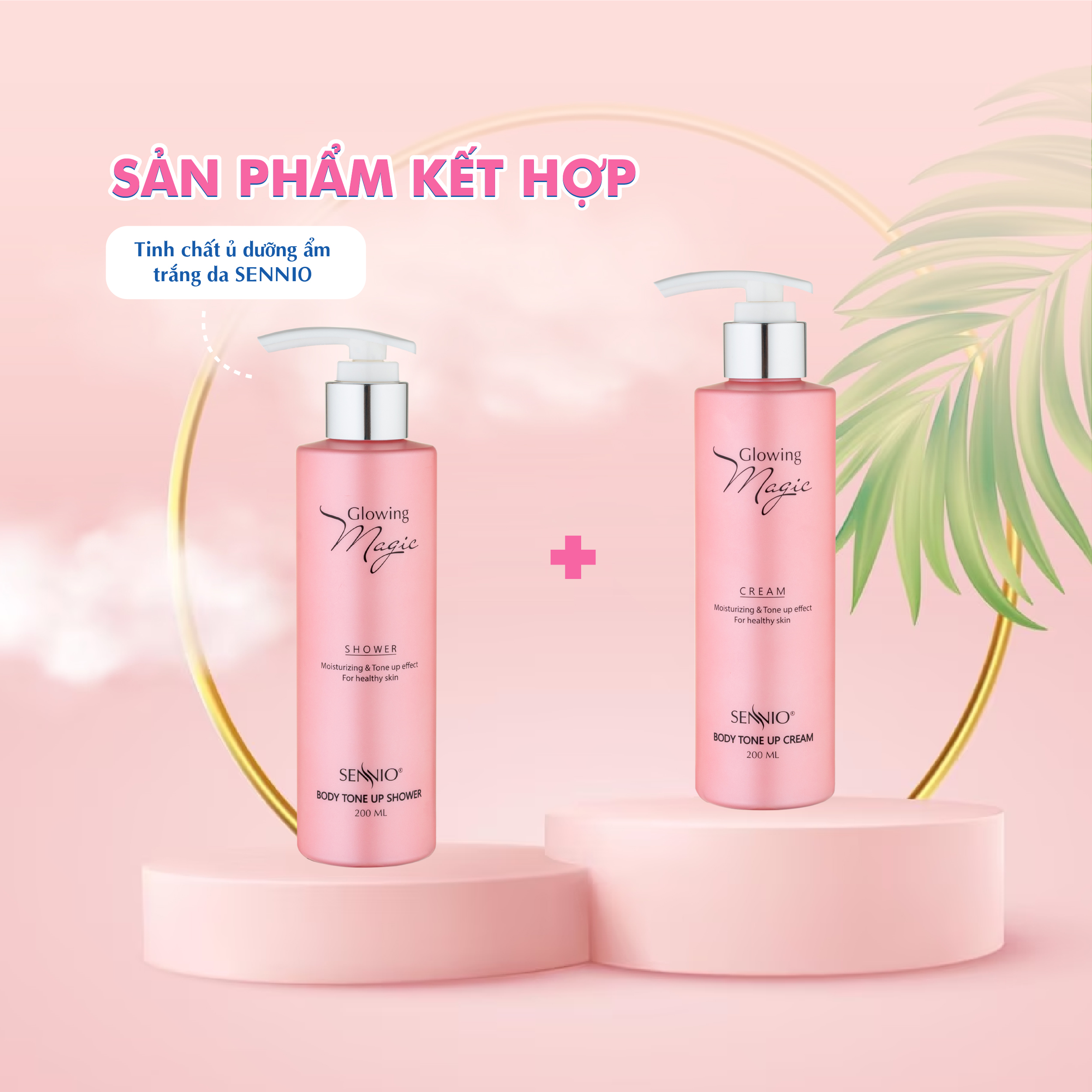 Kem body Sennio Glowing Magic Body Tone Up Cream dưỡng trắng da toàn thân 200ml SNO 502