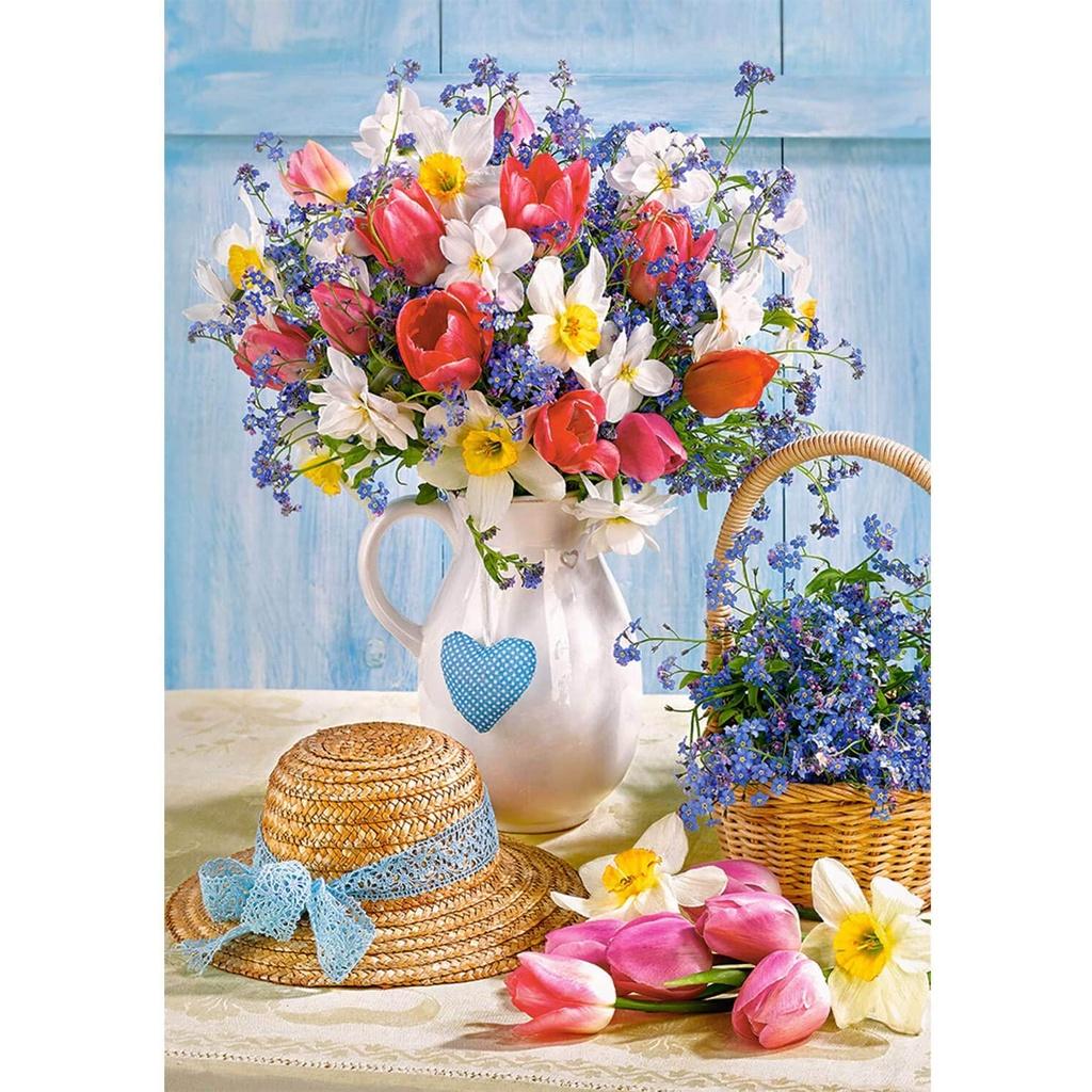 Xếp hình puzzle mùa xuân với chậu hoa 500 mảnh CASTORLAND B-53520