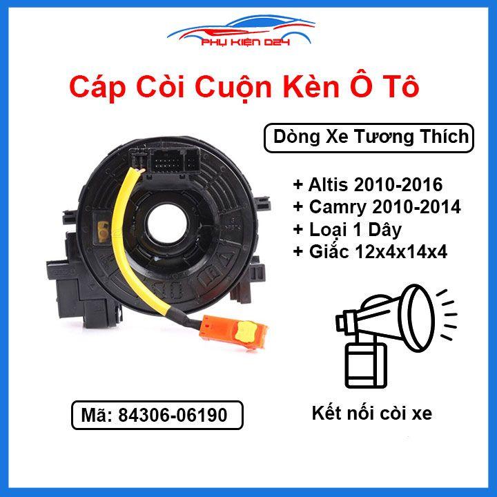 Cáp còi cho xe Altis 2010-2016, Camry 2010-2014 Mã 84306-06190 Loại 1 Dây Giắc 12x4x14x4