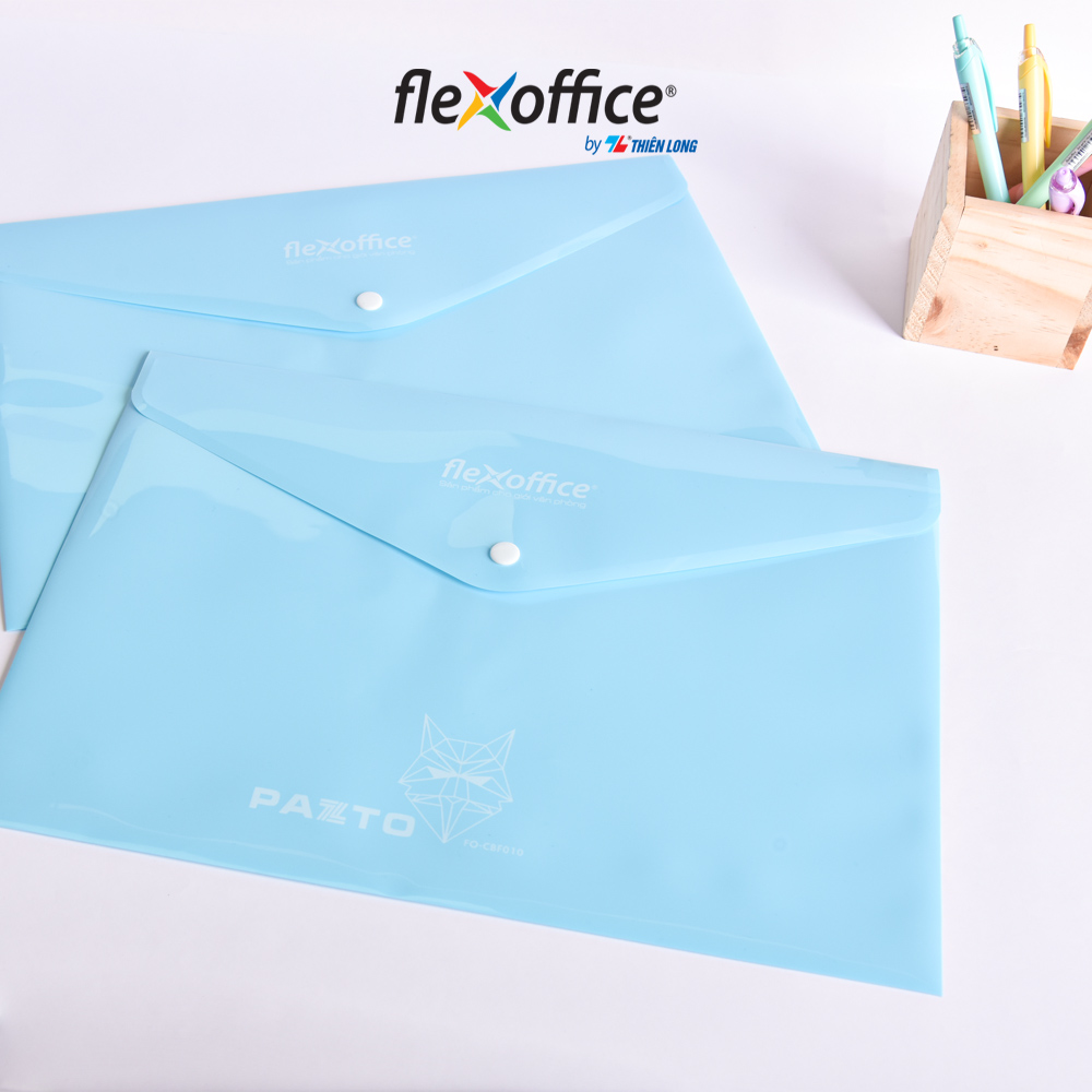 Combo 10 Bìa nút Pazto màu Pastel F4 Thiên Long Flexoffice FO-CBF010 - Màu ngẫu nhiên