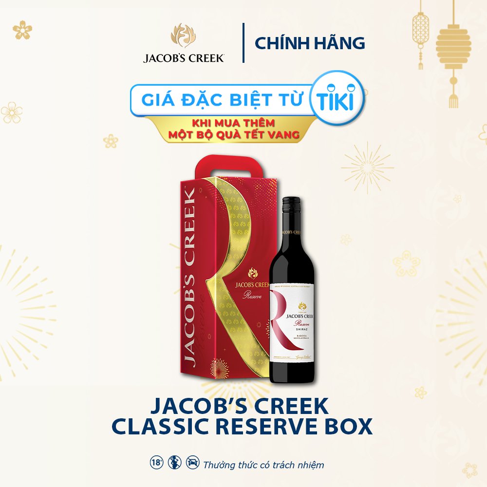 Bộ sản phẩm rượu vang đỏ Úc Jacob's Creek Reserve Shiraz 750ml 12%-14%