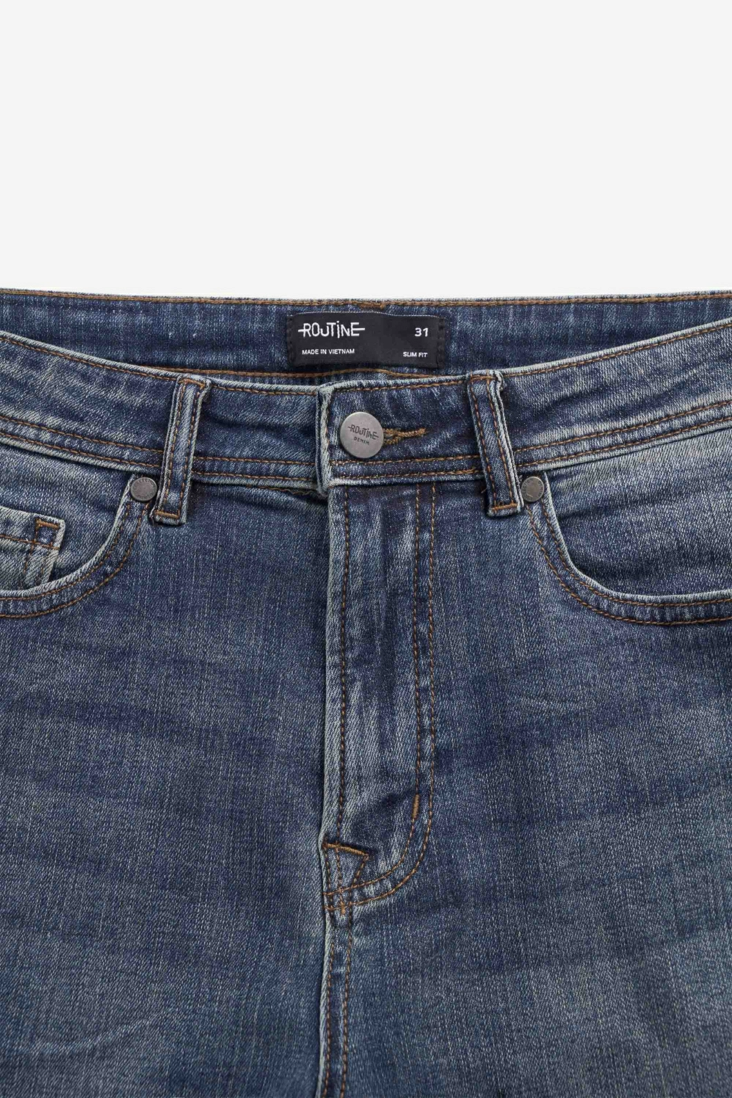 Quần Jean Nam ROUTINE màu Xanh đậm Spandex Co Giãn Form Slim - 10S24DPA003 | LASTORE MENSWEAR