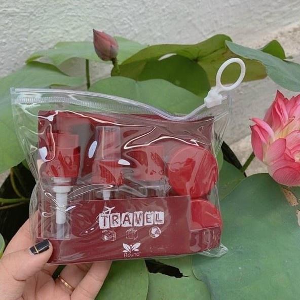 Bộ chiết mỹ phẩm du lịch tiện ích set chiết 6 món
