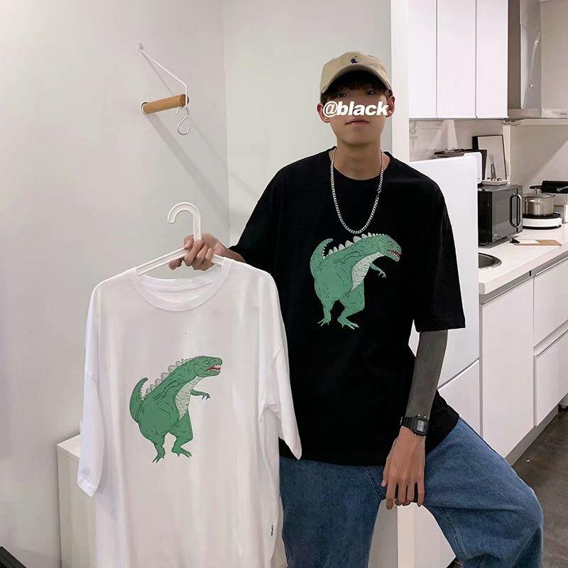 Áo Thun Nam Tay Ngắn In Hình Khủng Long Cá Tính