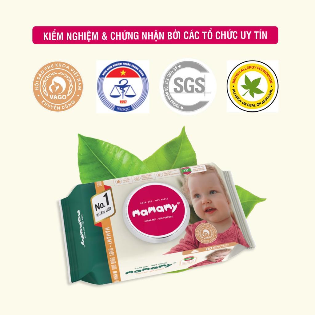 Combo 12 gói khăn ướt Mamamy 80 tờ/gói an toàn cho bé