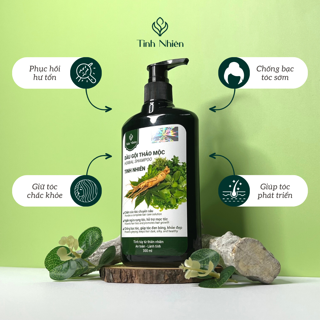 Dầu Gội Thảo Mộc Tinh Nhiên 300 ml chăm sóc tóc chuyên sâu, cho mái tóc khỏe đẹp, lộng lẫy