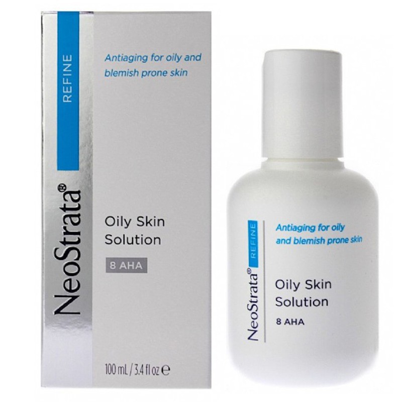 Tẩy da chết hoá học 8% AHA làm sạch sâu, giảm thâm, chống lão hóa NeoStrata Oily Skin Solution-100ml TẶNG MẶT NẠ MỠ NGỰA BUTIQ LAB HÀN QUỐC