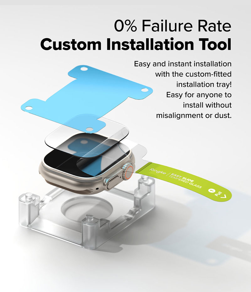 Bộ 2 dán cường lực Apple Watch Ultra 2/1 RINGKE Easy Slide Tempered Glass - Hàng Chính Hãng