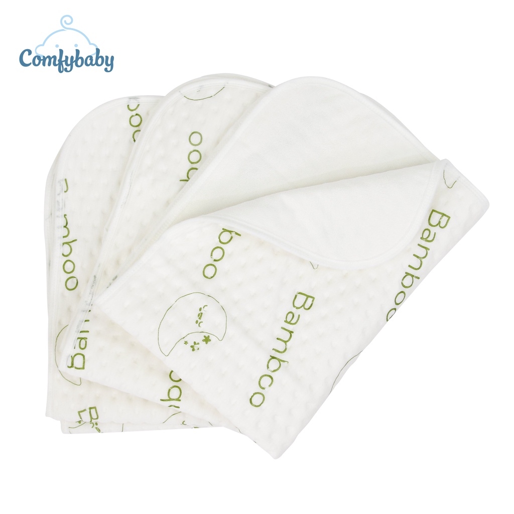 Tấm lót chống thấm thay tã cho bé 4 lớp 100% Sợi Tre Bamboo / Organic cotton thoáng khí, chống thấm nước Comfybaby
