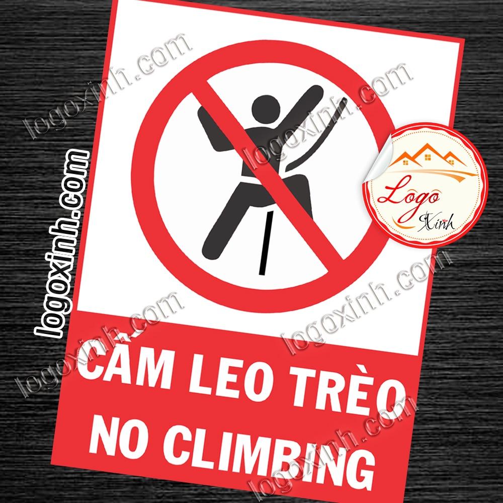 LOGO TEM STICKER BIỂN BÁO CẤM LEO TRÈO, NO CLIMBING