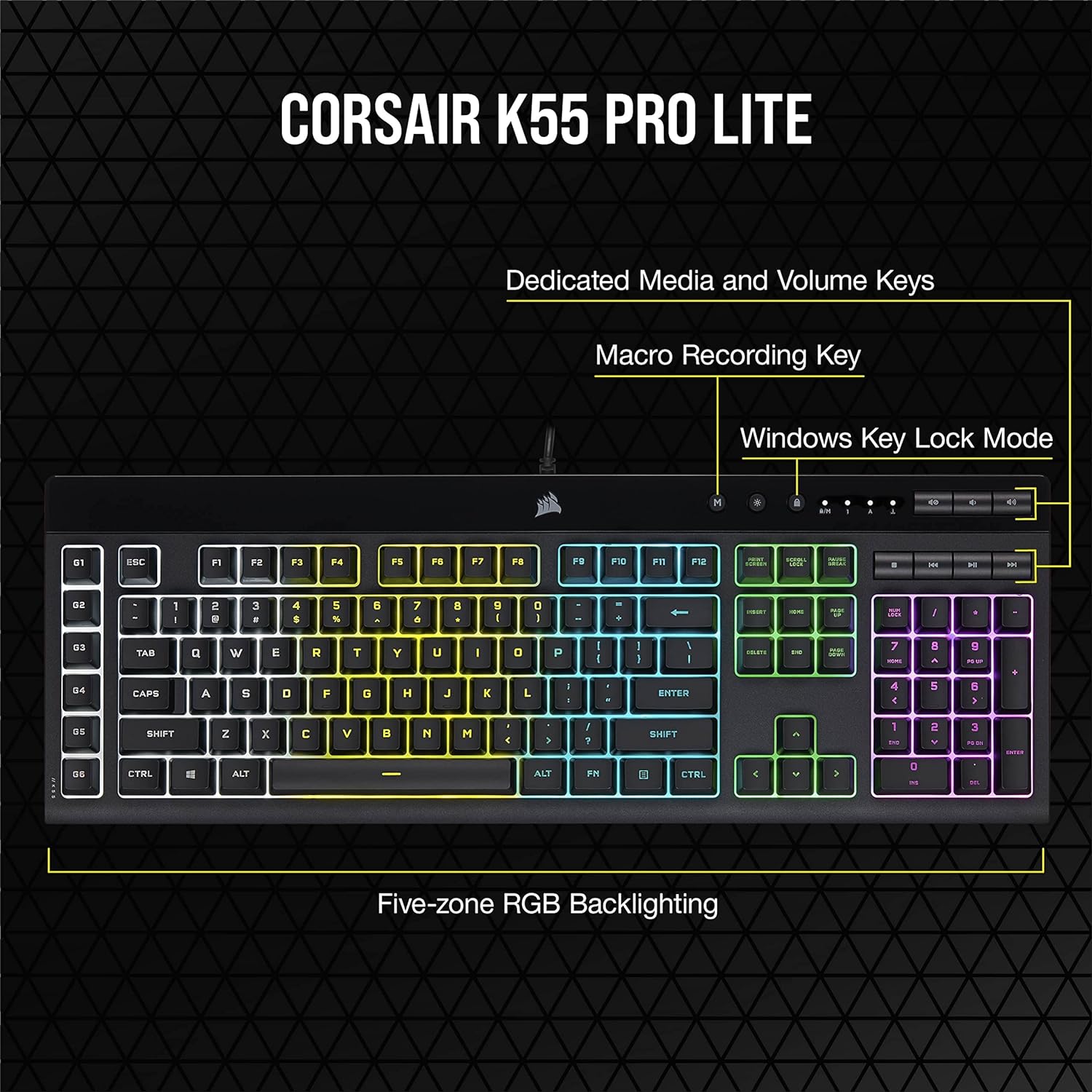 Bàn phím Corsair K55 PRO LITE RGB_Mới, hàng chính hãng