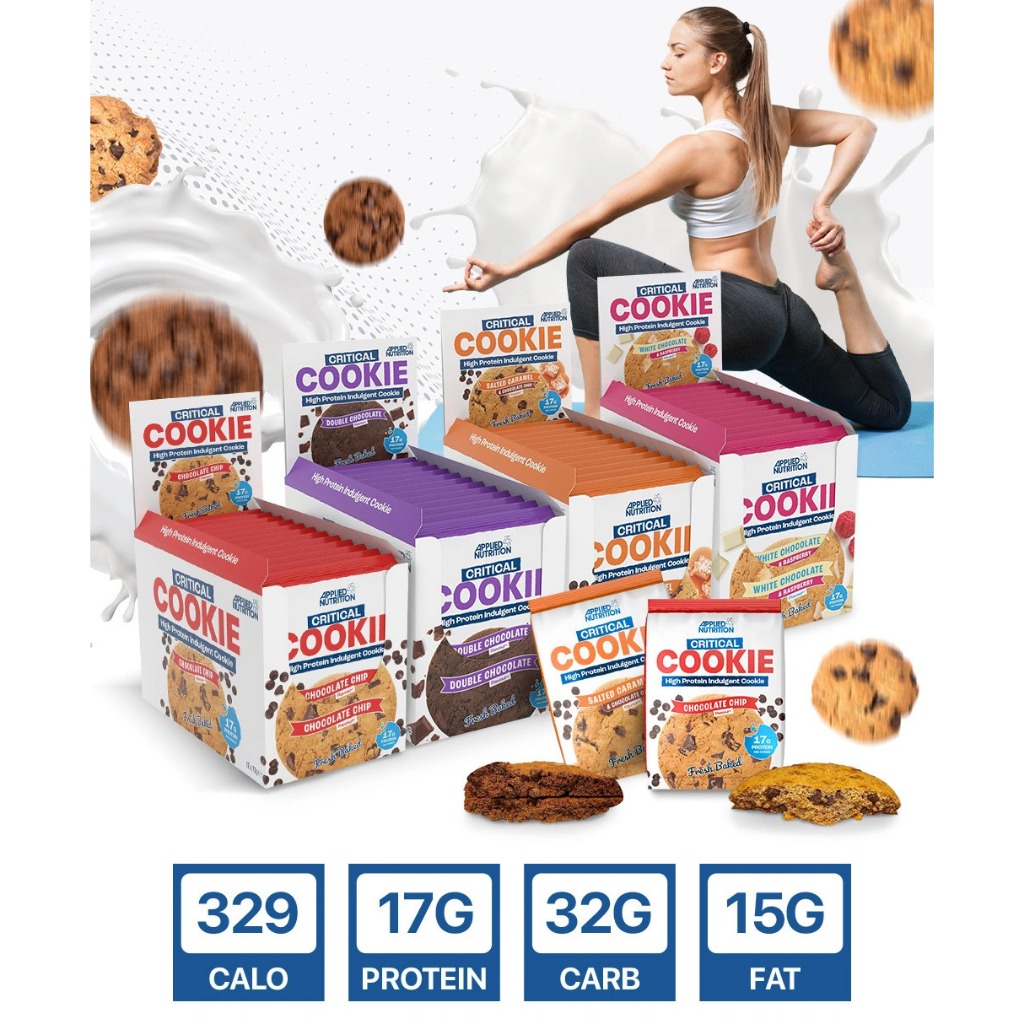 Bánh Protein Bar Applied Critical Cookie12 Bánh (85g/Bánh), Thay Thế Bữa Ăn Phụ