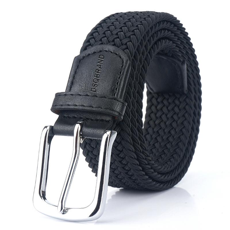 DSQBRAND Vải Thắt Lưng Không Lỗ Khóa Pin + DSQ Chữ In Nổi Thiết Kế Thun Co Giãn Thời Trang Nam, Nữ thắt Lưng