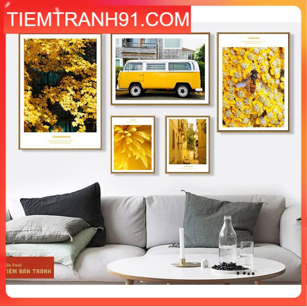 Tranh treo tường - Bộ 5 tranh canvas Bắc Âu hiện đại 09 , tranh canvas giá rẻ