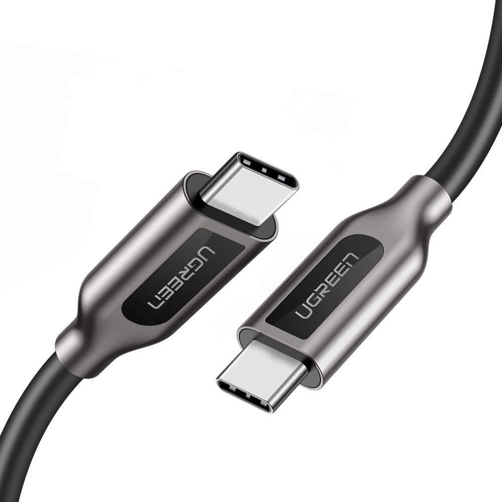 Cáp sạc 2 cổng USB-C hỗ trợ sạc nhanh PD 60W, dài 1m UGREEN US266 50230 dòng tối đa 3.1A - Hàng chính hãng