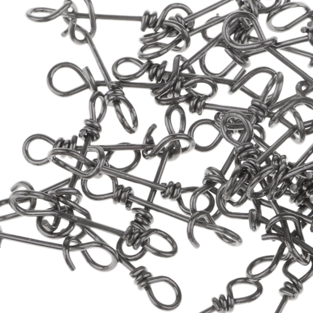 50 Pieces Stainless Steel Quick Lock Fishing Snap Clip Swivel Connector 15mm