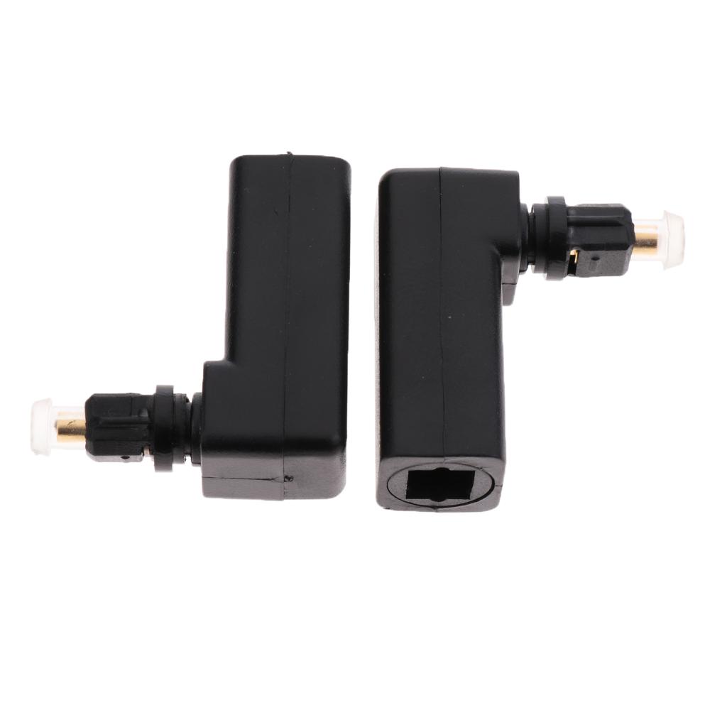 2-Pack Toslink Female to Optical 3.5mm Mini-Plug Right Angle 90 Degree Adapter