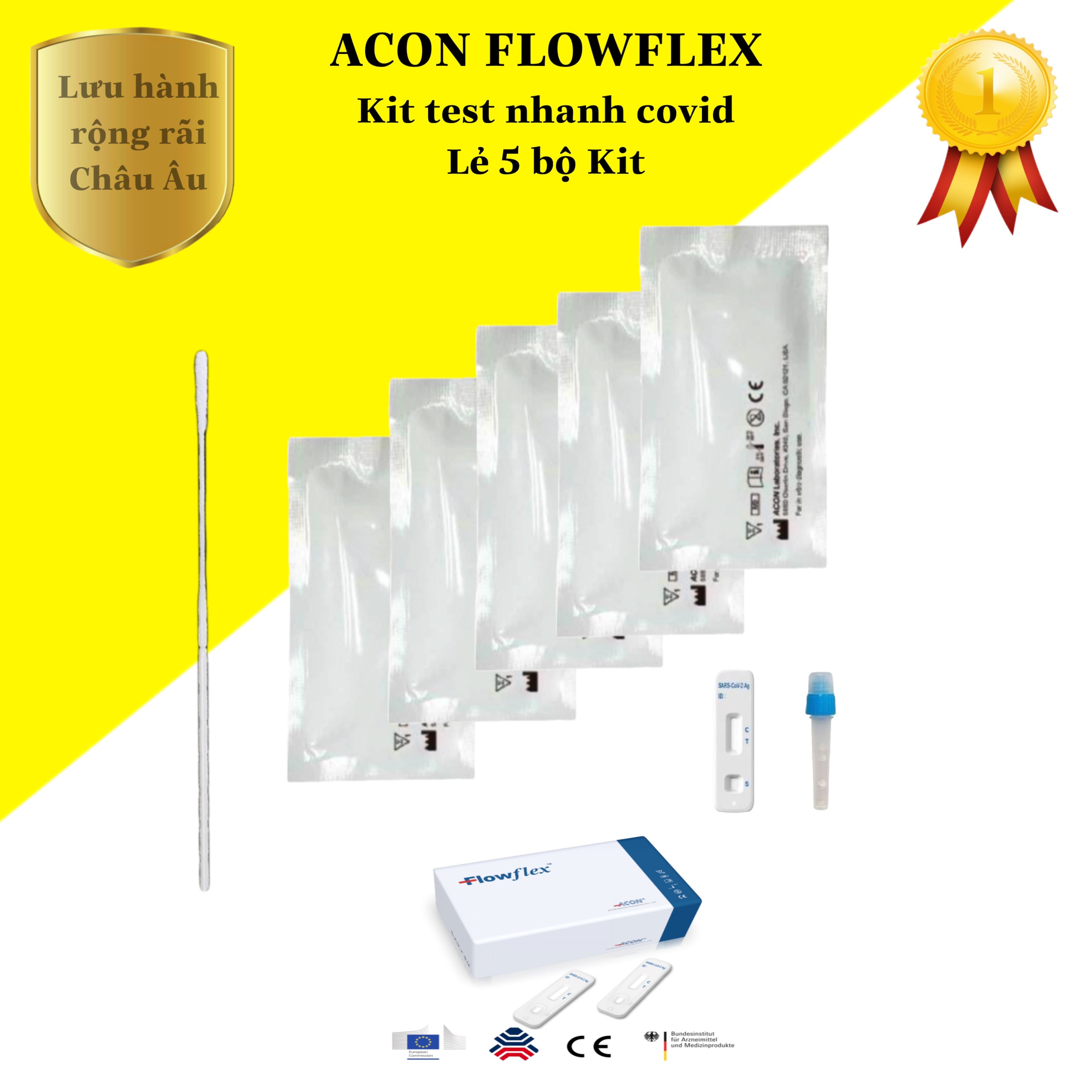 [HCM] Bộ kit FLOWFLEX ACON MỸ test nhanh COVID19 tại nhà, nhập chính hãng được BYT công nhận xuất VAT khi khách yêu cầu