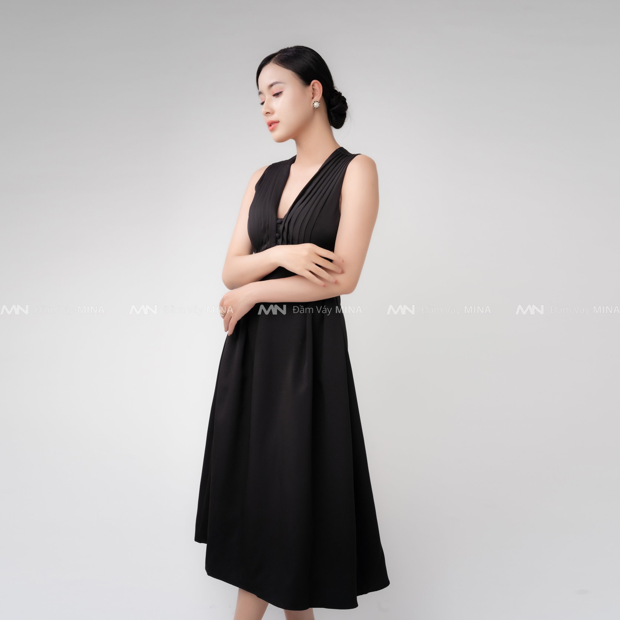 Đầm trắng dự tiệc thiết kế cao cấp dáng xoè màu trắng chất liệu Cotton phù hợp dạo phố, dạ hội MN182