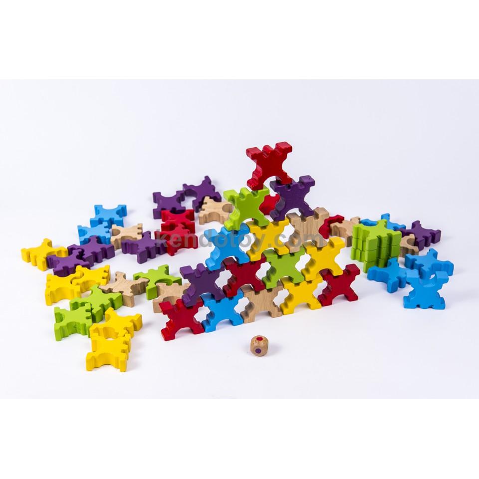 Đồ chơi gỗ tháp Người cho bé vui chơi và phát triển kỹ năng, giáo cụ mầm non Montessori