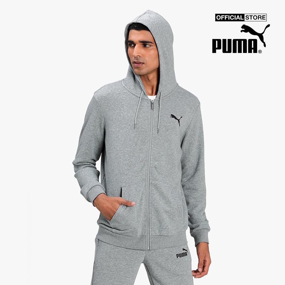 PUMA - Áo khoác thể thao nam phối zip Essentials Small Logo 586704