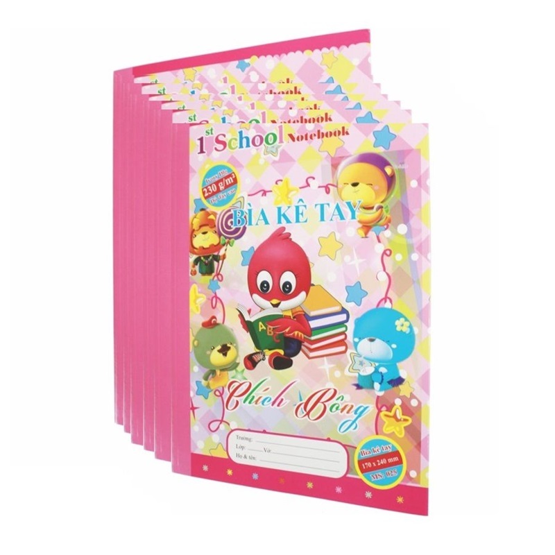 Lốc 10 bìa kê tay Hổ Nhí Ivory Klong 025N Giấy kê tay giữ vở sạch chữ đẹp Klong MS025