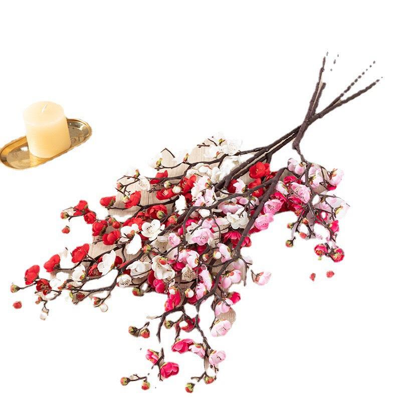 Hoa Giả, Cành Hoa Đào Tết Tuyệt Đẹp Dài 94cm Trang Trí Nhà Cửa, Decor Nội Thất HD-003