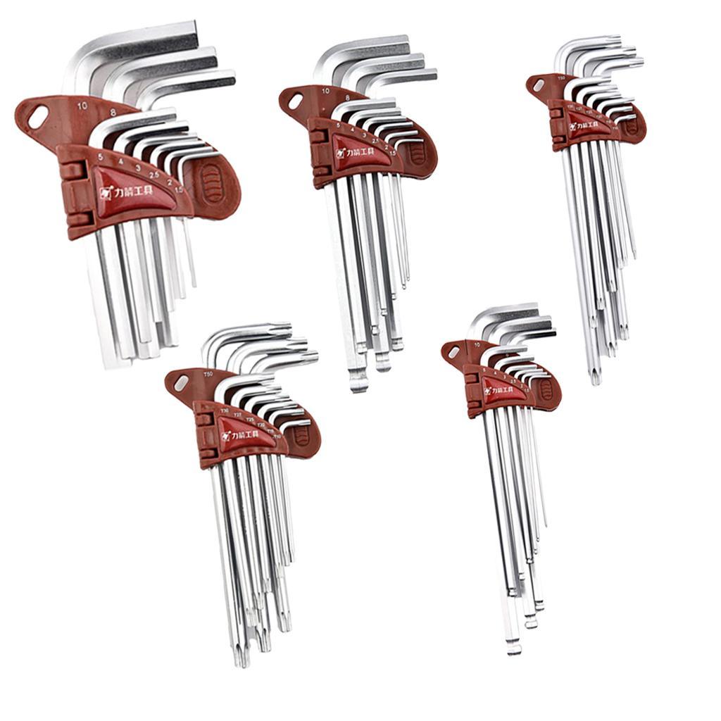 Steel L Handle Hex Key Allen Wrench Set Metric