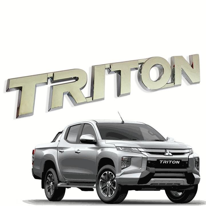 Tem Logo Chữ Nổi Triton Dán Trang Trí Đuôi Xe Mitsubishi Triton- Hot