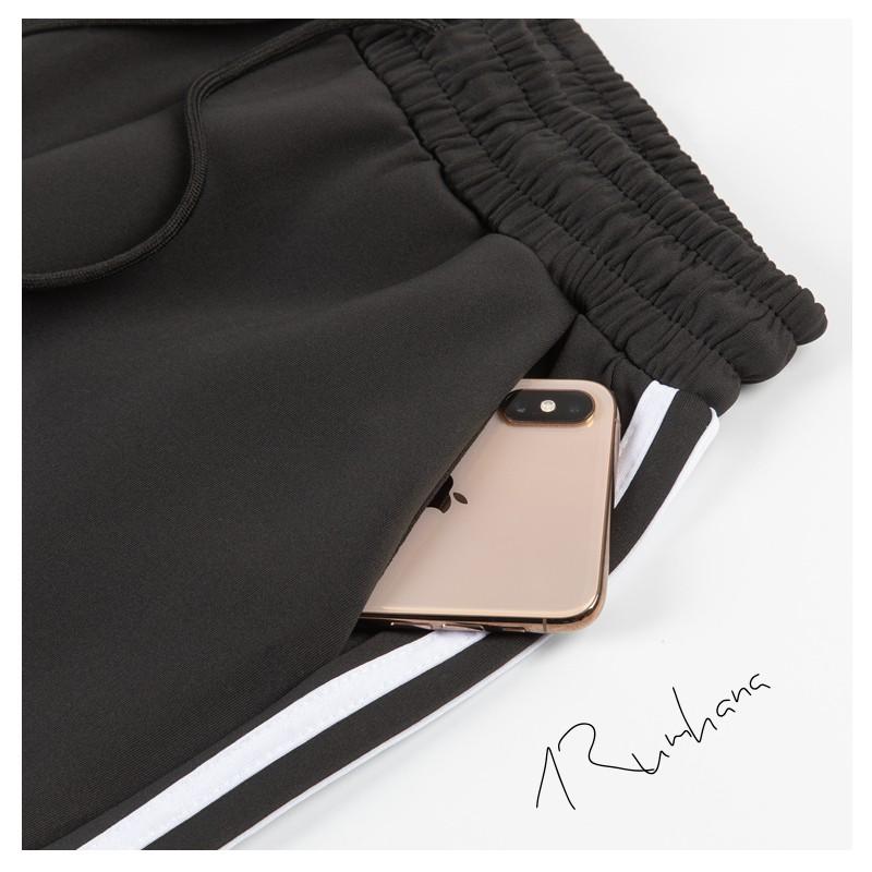 Quần 3 line unisex dáng suông ống rộng