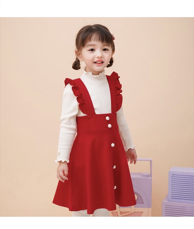Đầm bé gái Jelispoon xuất Hàn set 2 áo và chân váy mềm mại, xinh yêu cho cô công chúa nhỏ