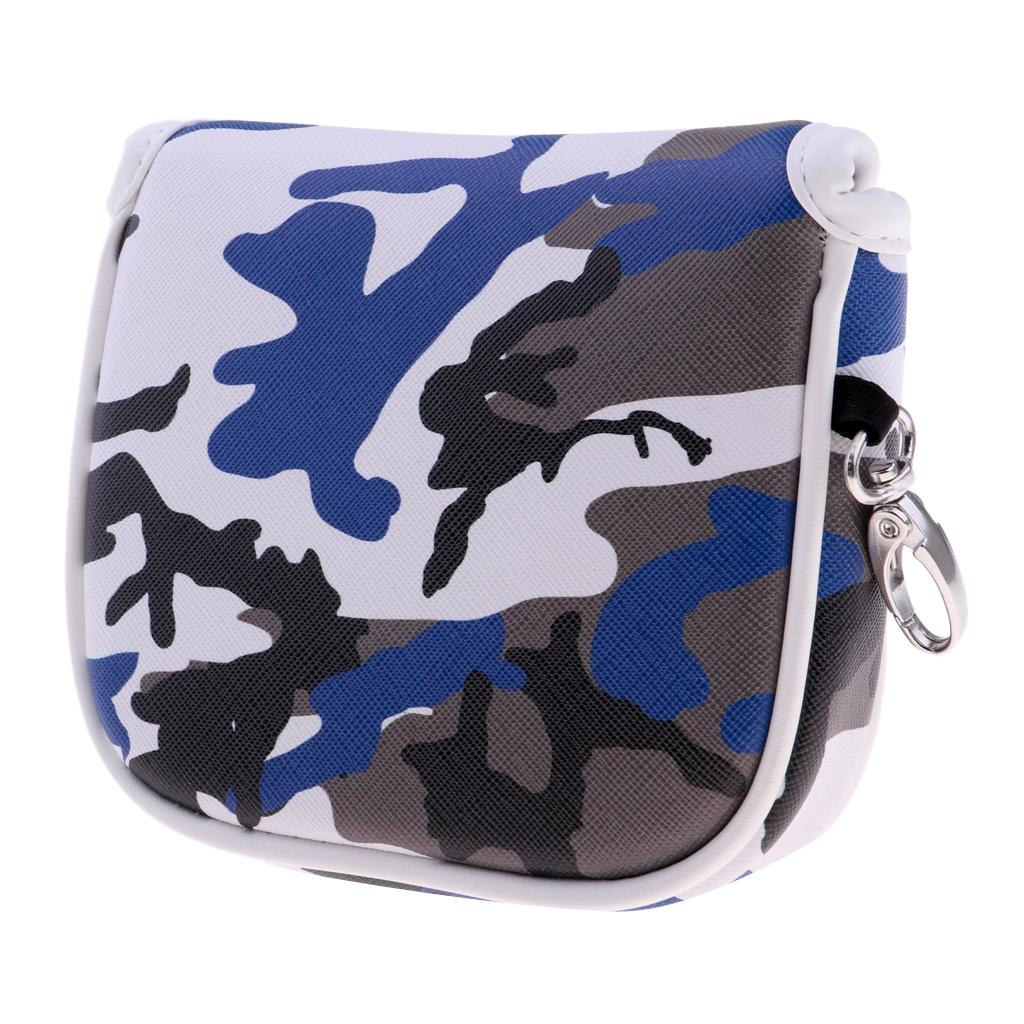 Golf Mallet Putter Cover Headcover with Magnetic Closure Camouflage Blue