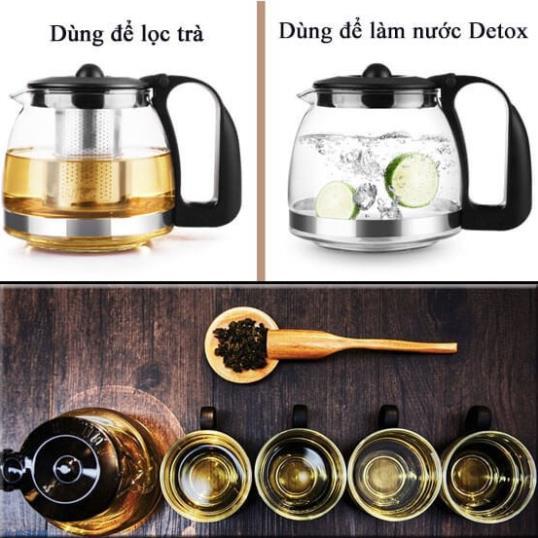 Bình Pha Trà Thủy Tinh 700ml Tặng Kèm 4 Ly Cao Cấp