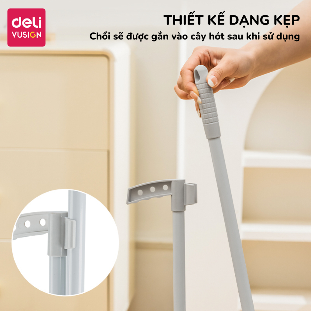 Chổi quét nhà thông minh công thái học đồ hốt rác Deli, Bộ Chổi cán dài Xẻng Ky Hốt rác