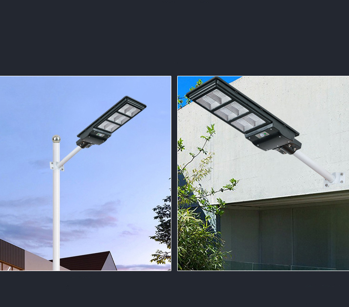 Đèn Led pha năng lượng mặt trời liền thể 200W & 300W, Vỏ nhựa ABS, Tấm pin liền, Ánh sáng trắng